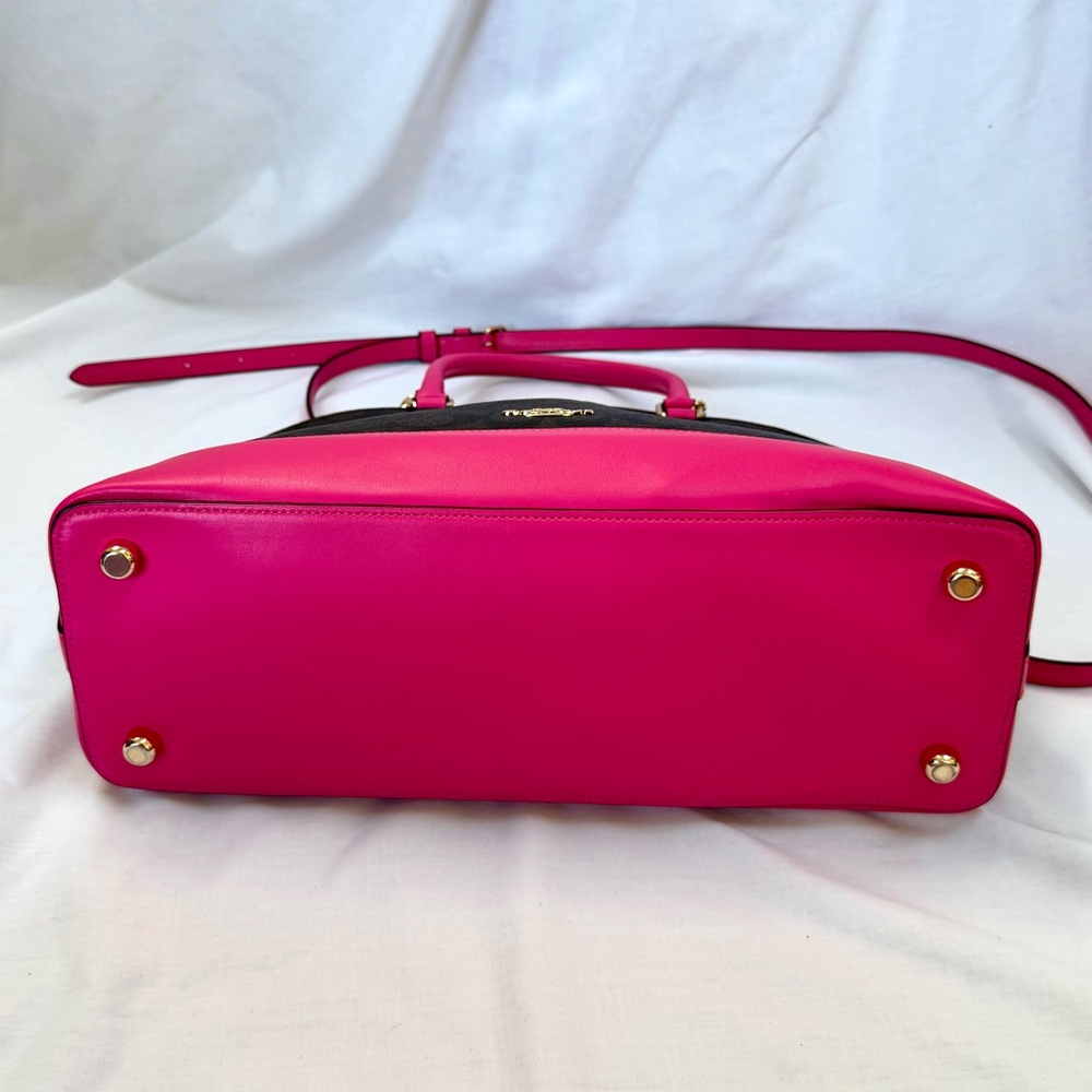 Coach Brown Signature Satchel with Hot Pink Trim & Coach wristlet - Picture 7 of 16